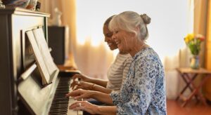 Playing the piano