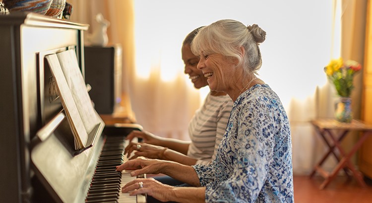 Playing the piano